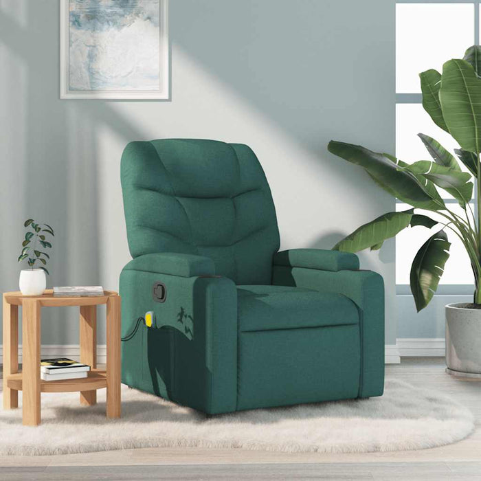 Fotoliu de masaj rabatabil, verde închis, material textil - WALTI WALTI