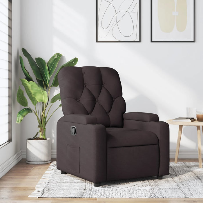 Fotoliu rabatabil, maro închis, material textil - WALTI WALTI