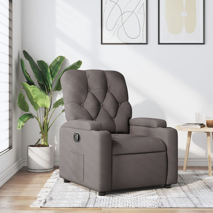 Fotoliu rabatabil, gri taupe, material textil - WALTI WALTI