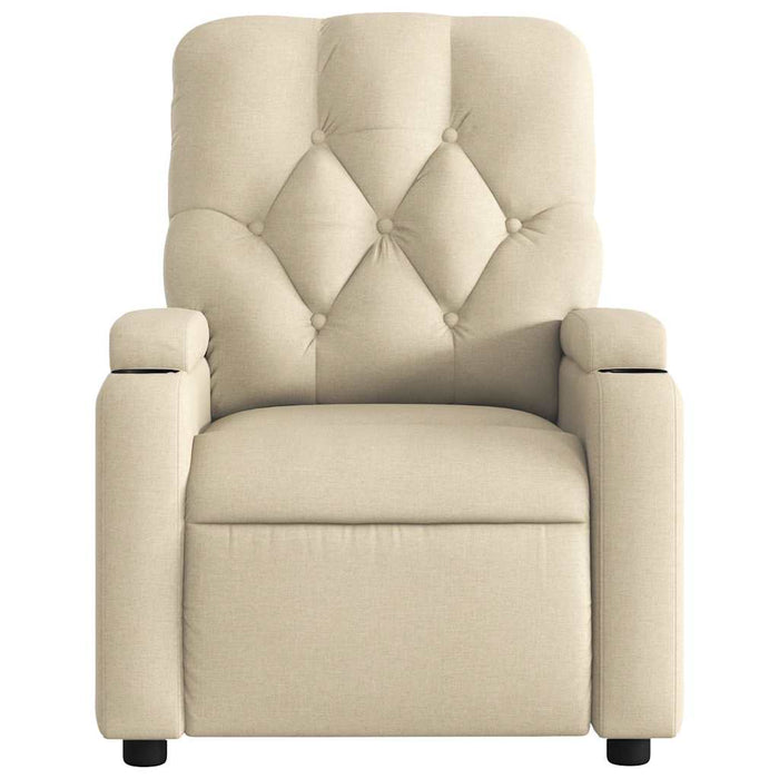 Fotoliu rabatabil, crem, material textil WALTI