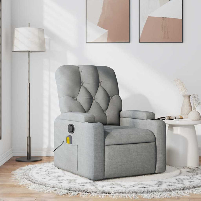 Fotoliu de masaj rabatabil, gri deschis, textil - WALTI WALTI