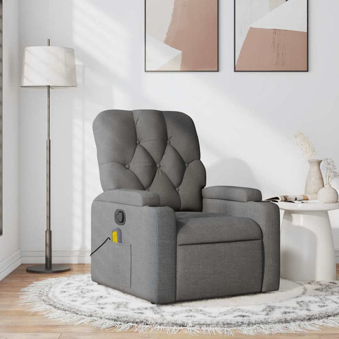 Fotoliu de masaj rabatabil, gri închis, material textil - WALTI WALTI