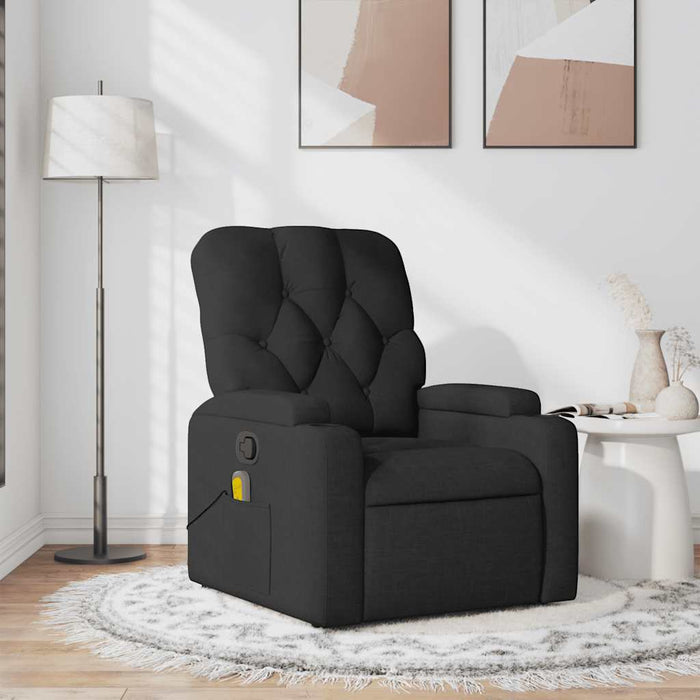 Fotoliu de masaj rabatabil, negru, material textil - WALTI WALTI