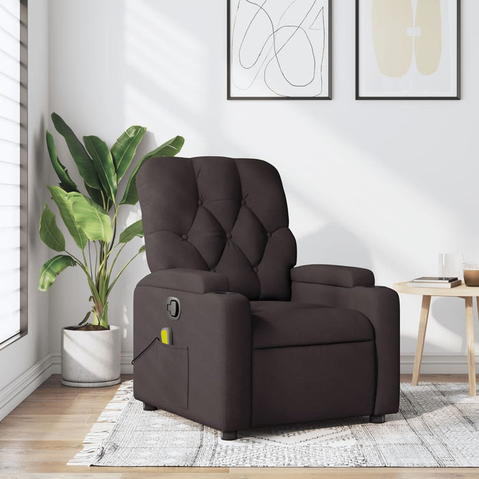 Fotoliu de masaj rabatabil, maro închis, material textil - WALTI WALTI