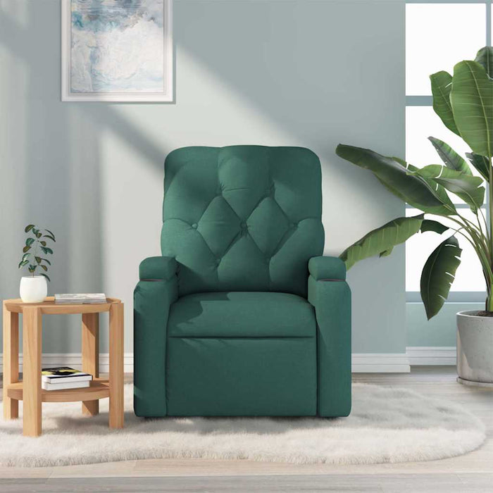 Fotoliu de masaj rabatabil, verde închis, material textil - WALTI WALTI
