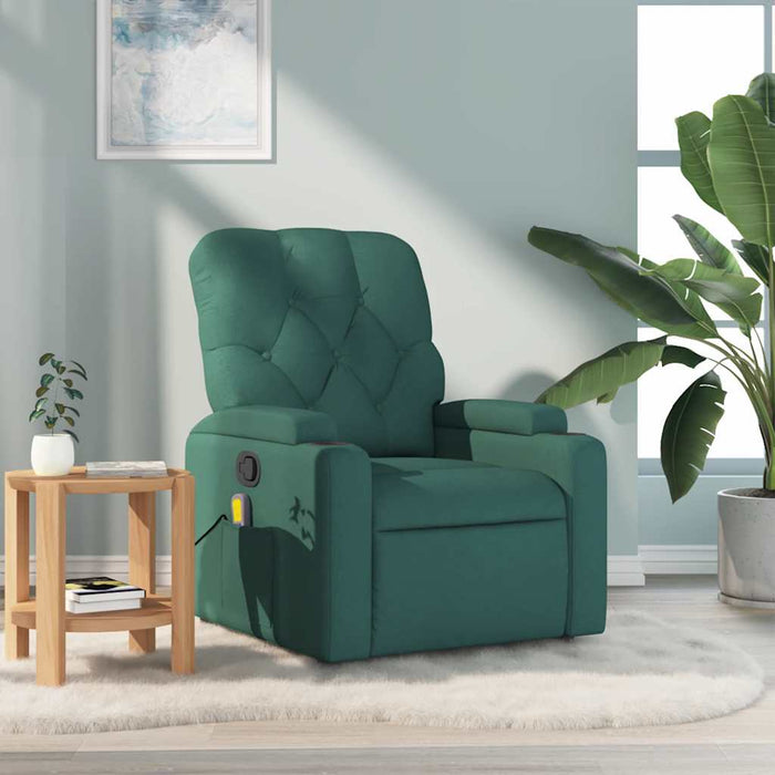Fotoliu de masaj rabatabil, verde închis, material textil - WALTI WALTI