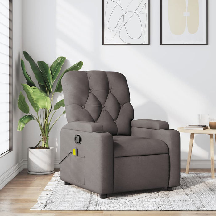 Fotoliu de masaj rabatabil, gri taupe, material textil - WALTI WALTI