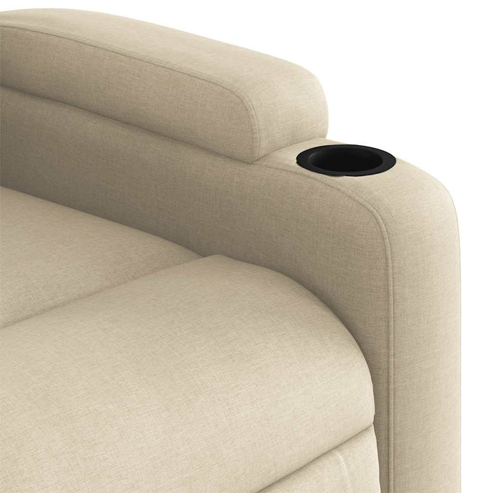 Fotoliu rabatabil de masaj, crem, material textil - WALTI WALTI