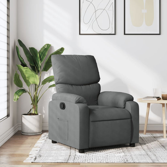 Fotoliu rabatabil, gri închis, material textil - WALTI WALTI