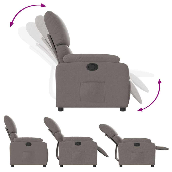 Fotoliu rabatabil, gri taupe, material textil - WALTI WALTI