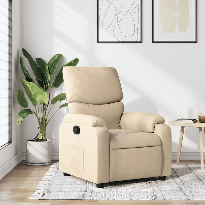 Fotoliu rabatabil, crem, material textil - WALTI WALTI