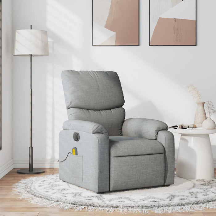 Fotoliu de masaj rabatabil, gri deschis, textil - WALTI WALTI