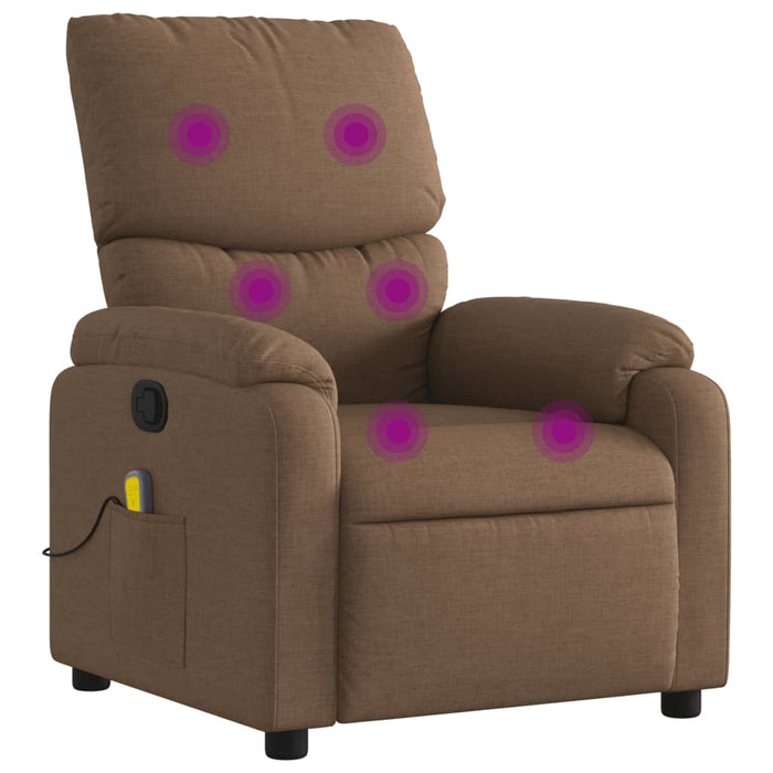 Fotoliu de masaj rabatabil, maro, material textil - WALTI WALTI