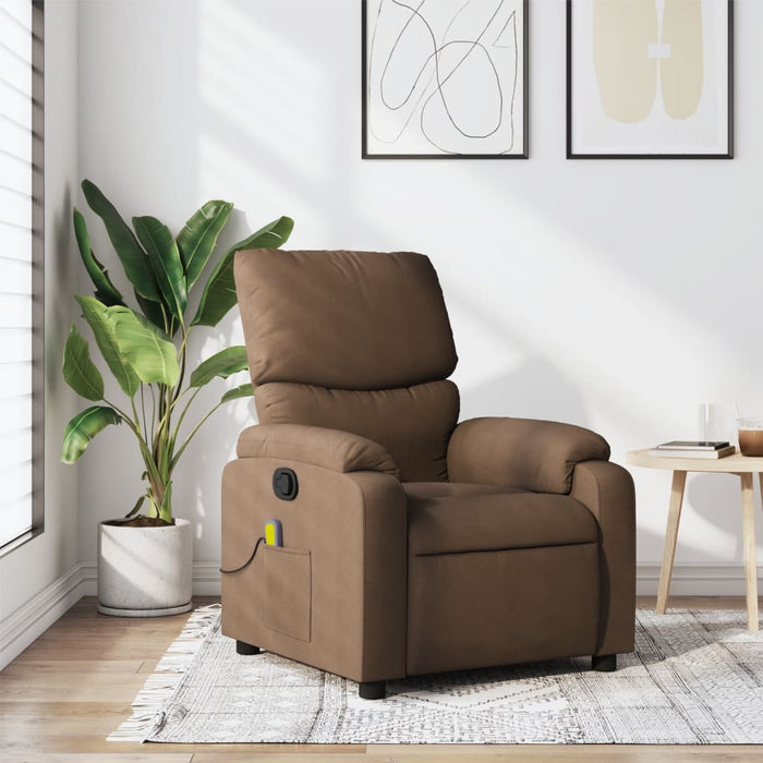 Fotoliu de masaj rabatabil, maro, material textil - WALTI WALTI