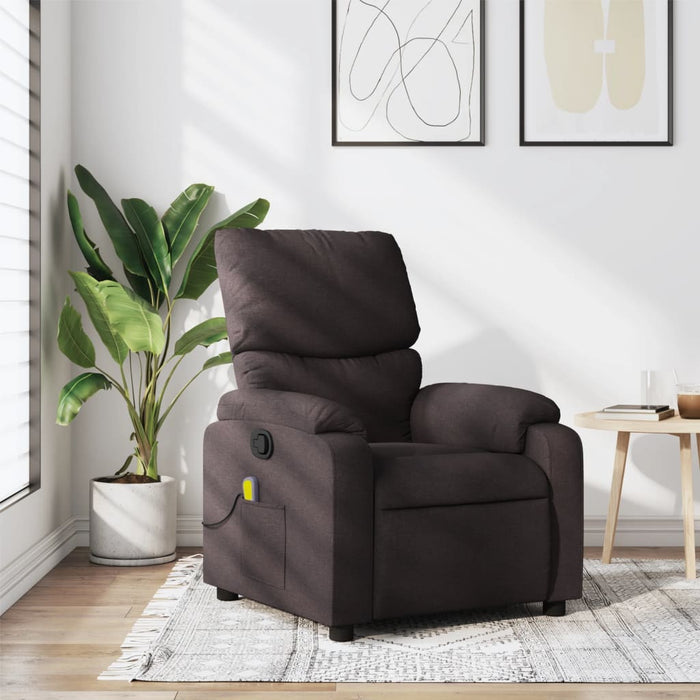 Fotoliu de masaj rabatabil, maro închis, material textil - WALTI WALTI