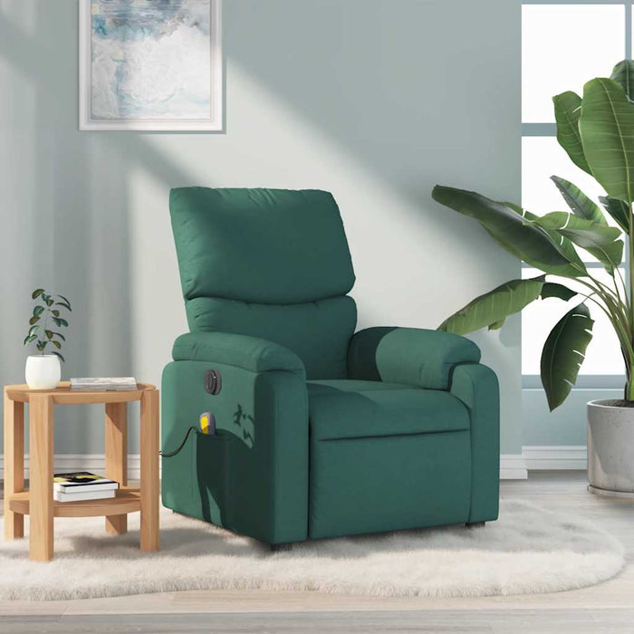 Fotoliu de masaj rabatabil, verde închis, material textil - WALTI WALTI