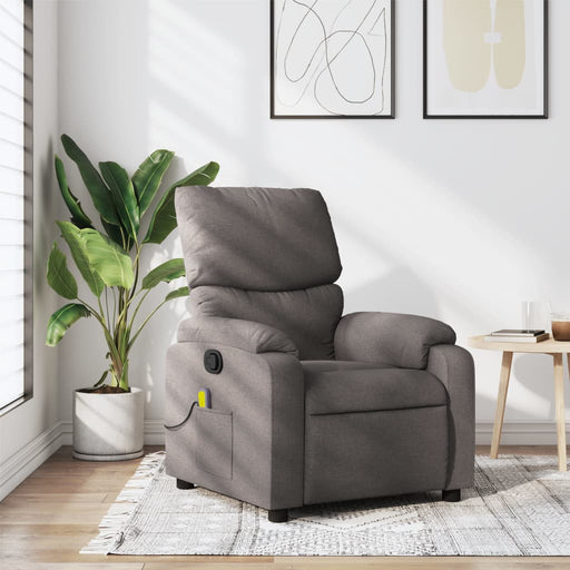 Fotoliu de masaj rabatabil, gri taupe, material textil - WALTI WALTI