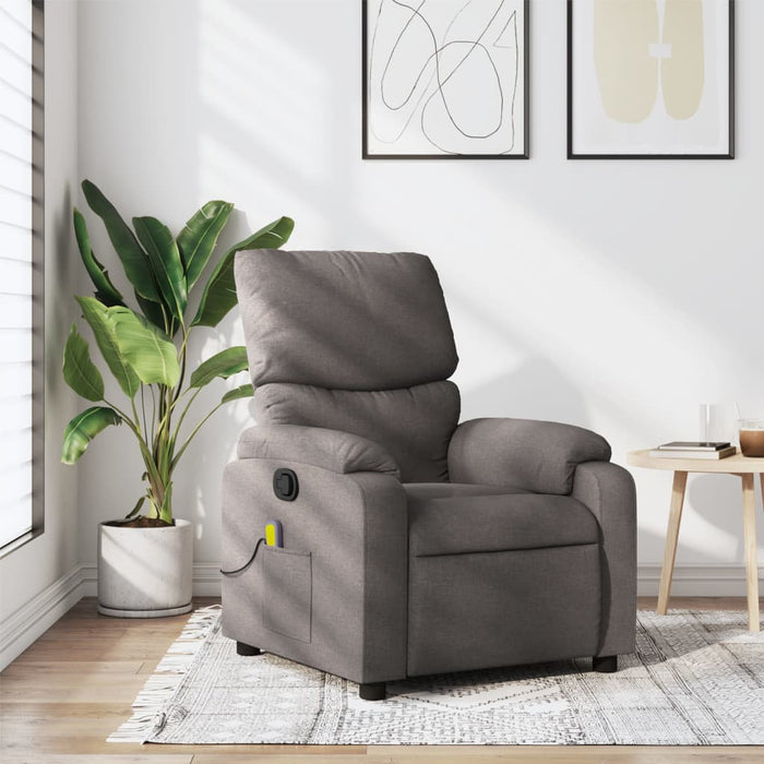 Fotoliu de masaj rabatabil, gri taupe, material textil - WALTI WALTI