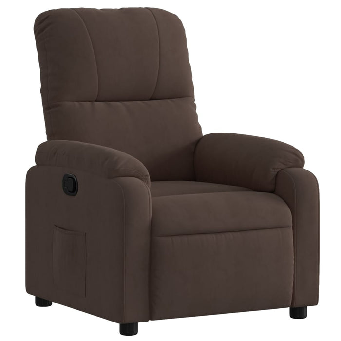 Fotoliu rabatabil, maro, microfibră - WALTI WALTI