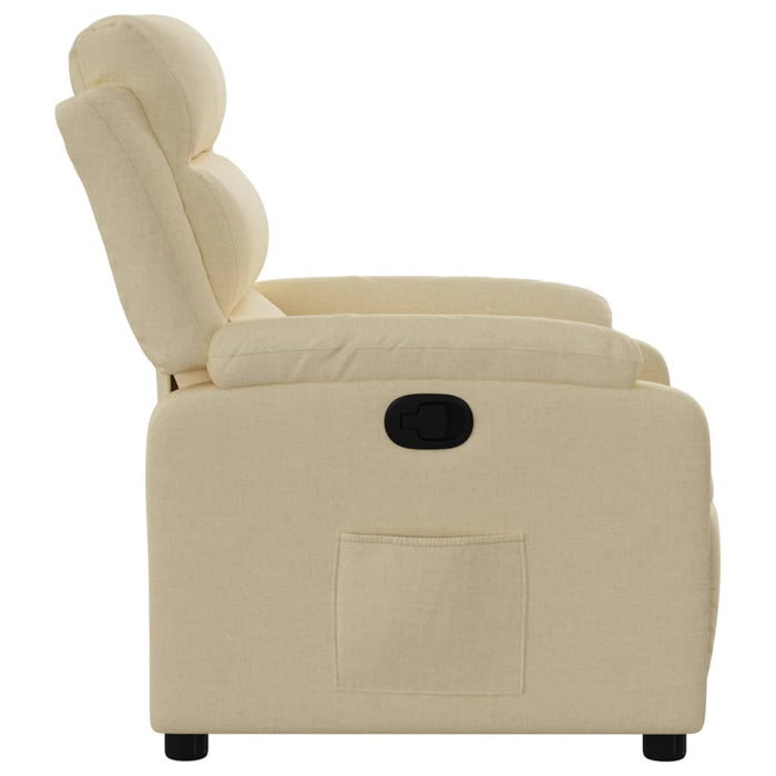 Fotoliu rabatabil, crem, material textil WALTI