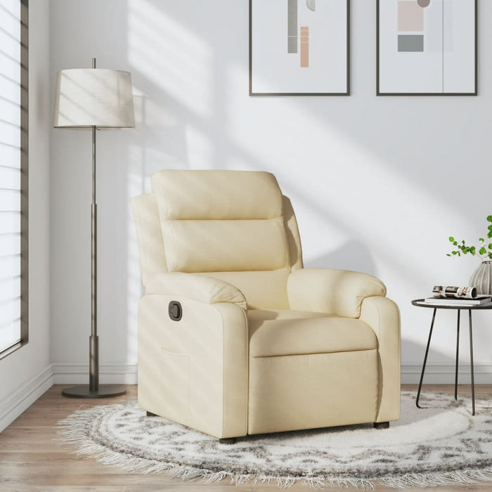 Fotoliu rabatabil, crem, material textil WALTI