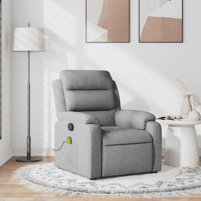 Fotoliu de masaj rabatabil, gri deschis, textil - WALTI WALTI