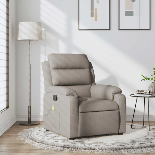 Fotoliu de masaj rabatabil, gri taupe, material textil - WALTI WALTI