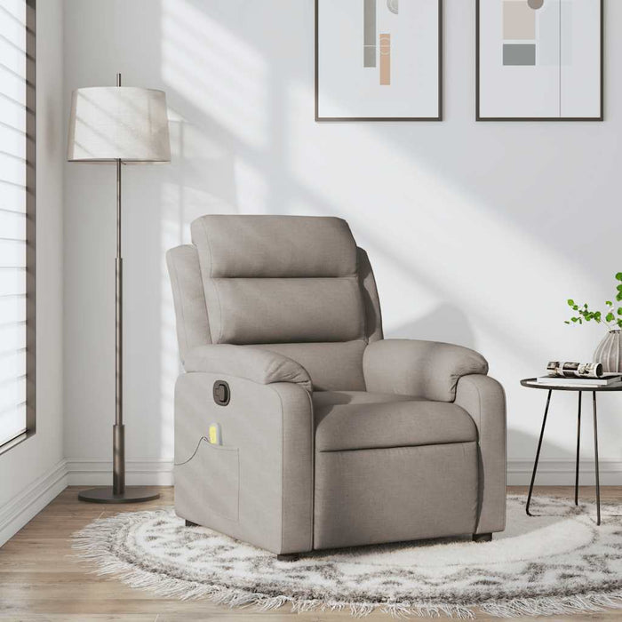 Fotoliu de masaj rabatabil, gri taupe, material textil - WALTI WALTI