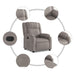 Fotoliu rabatabil, gri taupe, material textil - WALTI WALTI