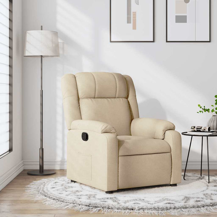 Fotoliu rabatabil, crem, material textil - WALTI WALTI