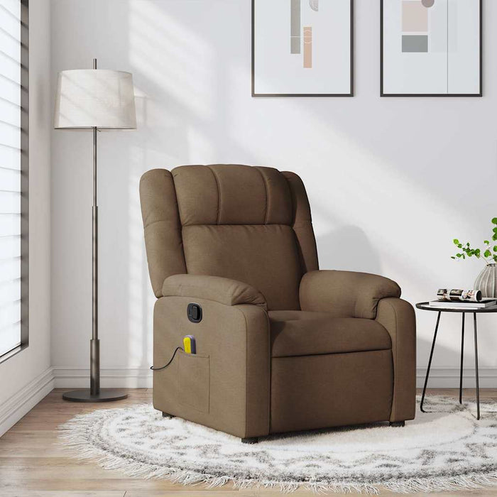 Fotoliu de masaj rabatabil, maro, material textil - WALTI WALTI