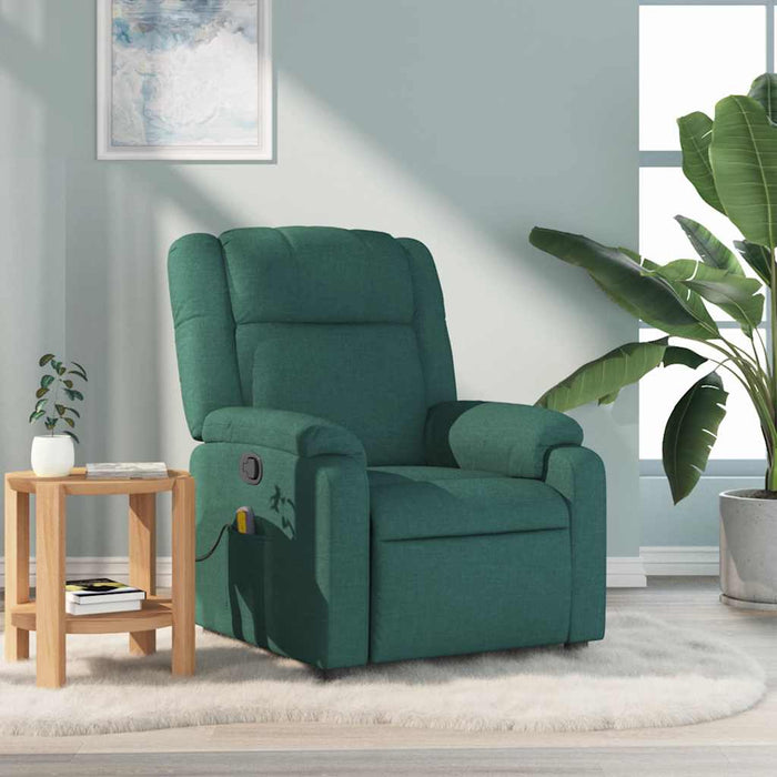 Fotoliu de masaj rabatabil, verde închis, material textil - WALTI WALTI