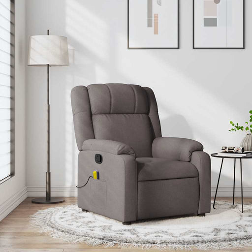 Fotoliu de masaj rabatabil, gri taupe, material textil - WALTI WALTI