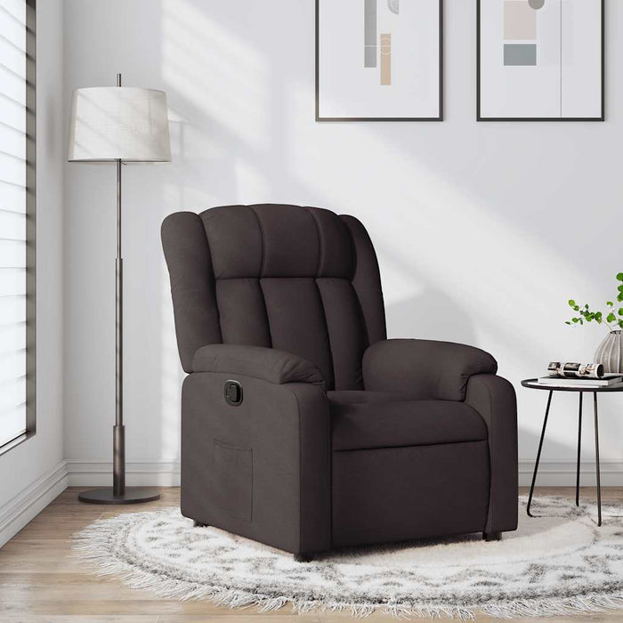Fotoliu rabatabil, maro închis, material textil WALTI