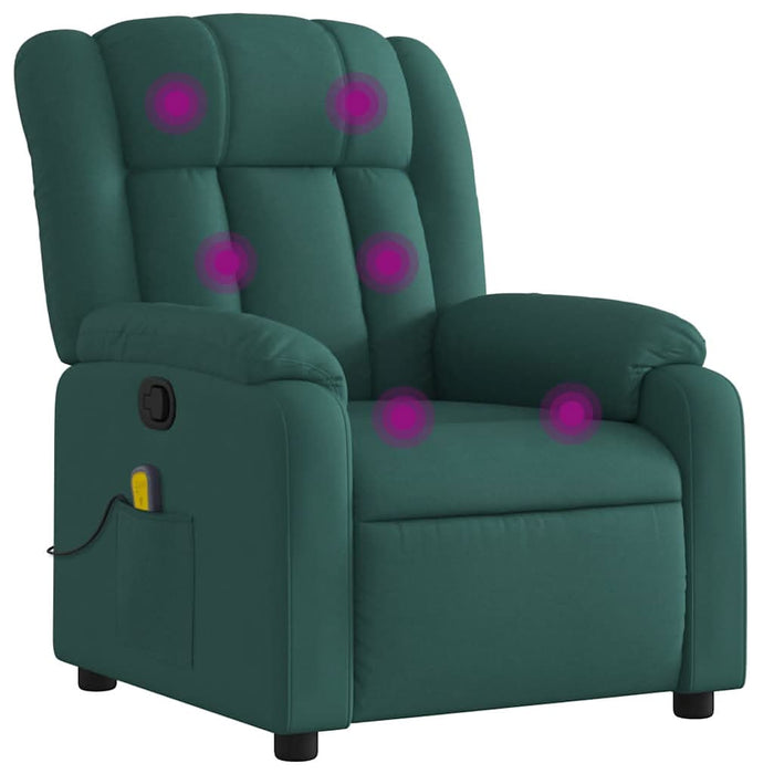 Fotoliu de masaj rabatabil, verde închis, material textil - WALTI WALTI