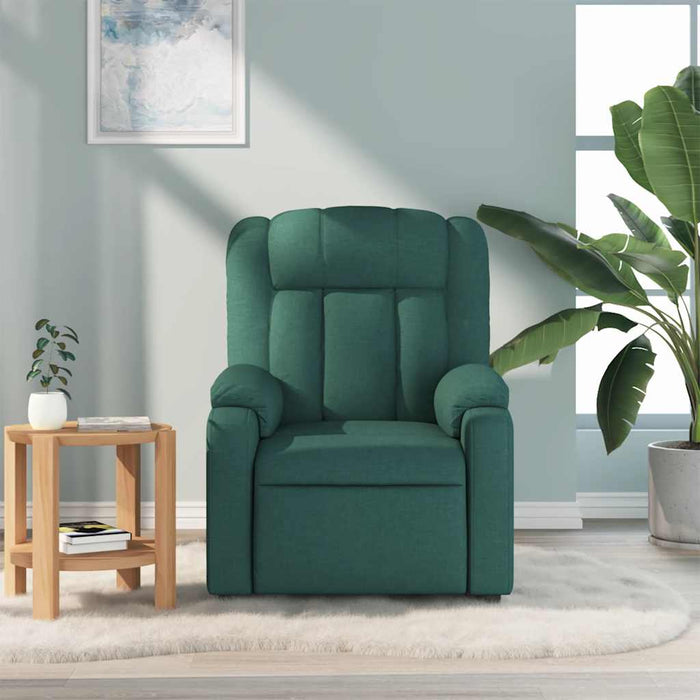 Fotoliu de masaj rabatabil, verde închis, material textil - WALTI WALTI