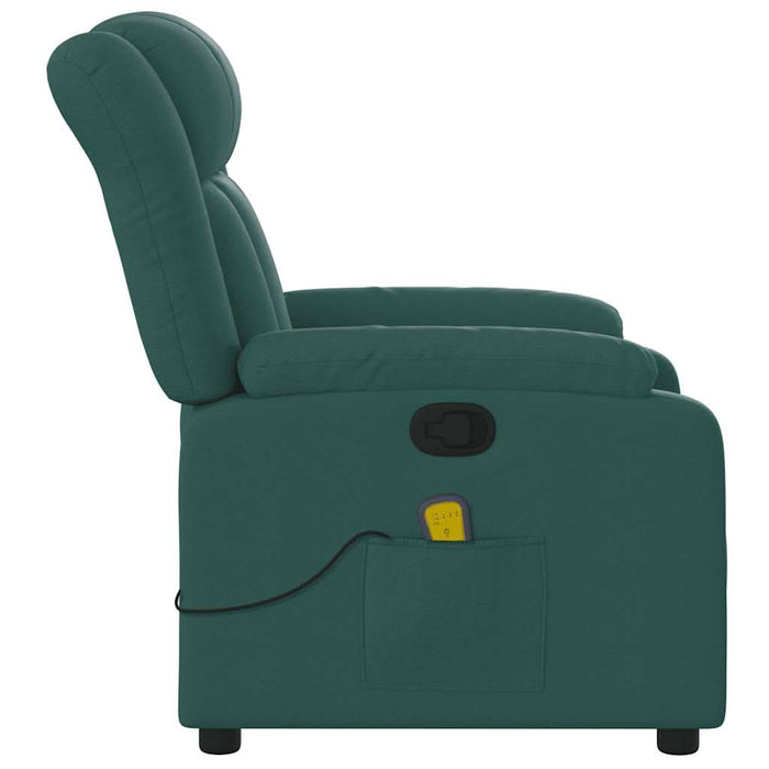 Fotoliu de masaj rabatabil, verde închis, material textil - WALTI WALTI