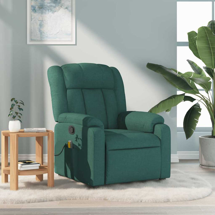 Fotoliu de masaj rabatabil, verde închis, material textil - WALTI WALTI