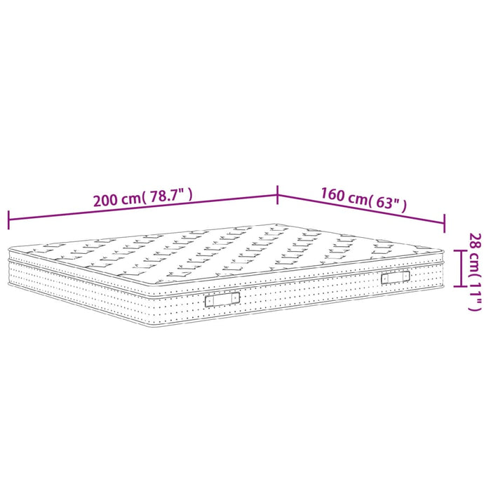 Saltea arcuri buzunar Super King Size, medie, 160x200 cm - WALTI WALTI