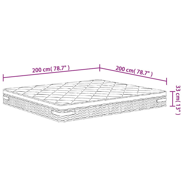 Saltea cu arcuri împachetate Mediu Plus 200 x 200 cm Alb WALTI