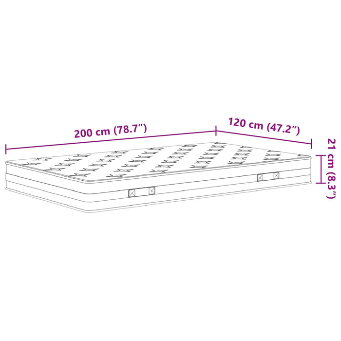 Saltea cu arcuri bonnell, fermitate medie, 120x200 cm - WALTI WALTI