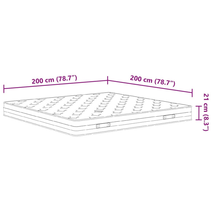 Saltea cu arcuri bonnell King Size, fermitate medie, 200x200 cm - WALTI WALTI