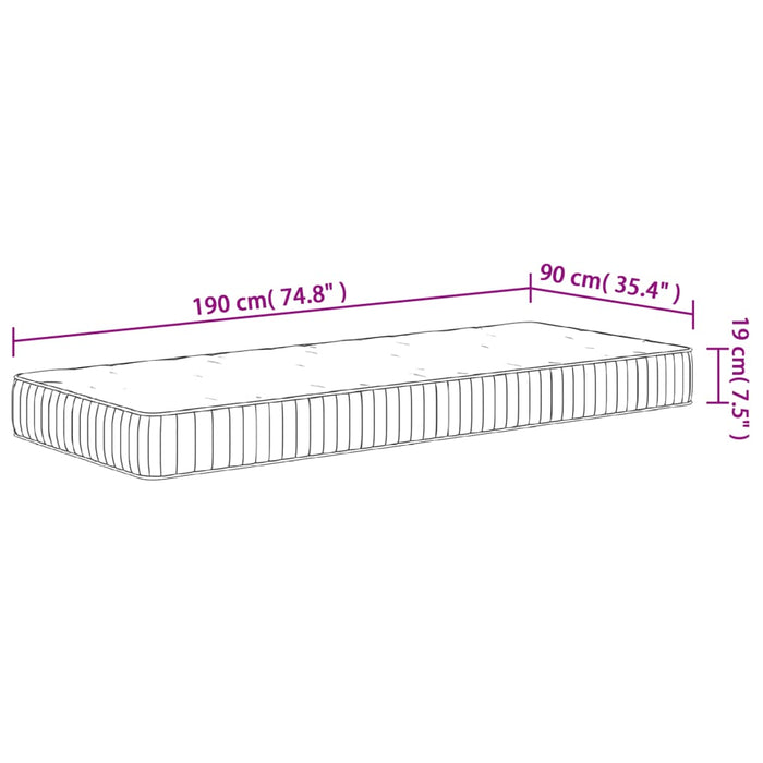 Saltea cu arcuri buzunare Single Size, medie, 90x190 cm - WALTI WALTI