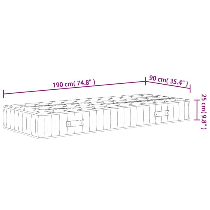 Saltea cu arcuri buzunare Single Size fermitate medie 90x190 cm - WALTI WALTI