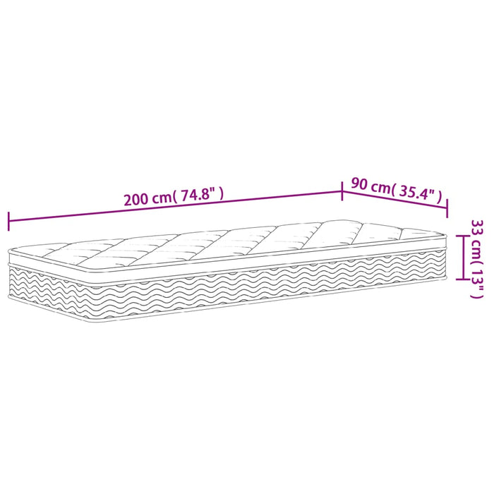 Saltea cu arcuri buzunar, fermitate medie plus, 90x200 cm - WALTI WALTI