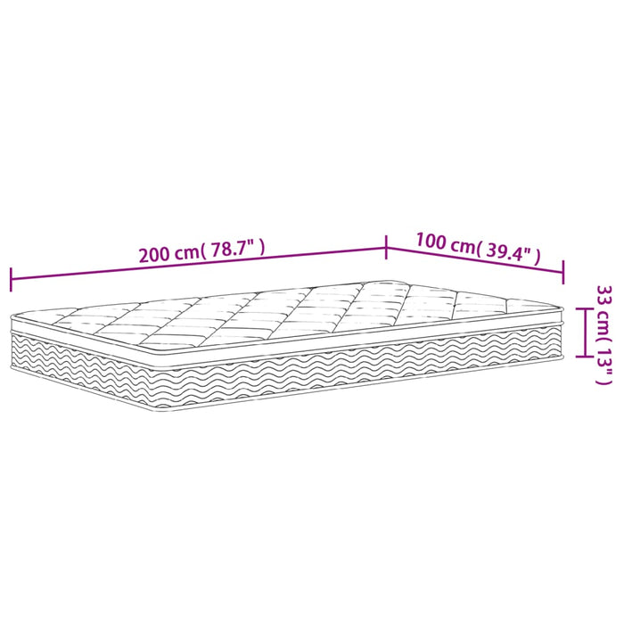 Saltea cu arcuri buzunar, fermitate medie plus, 100x200 cm - WALTI WALTI