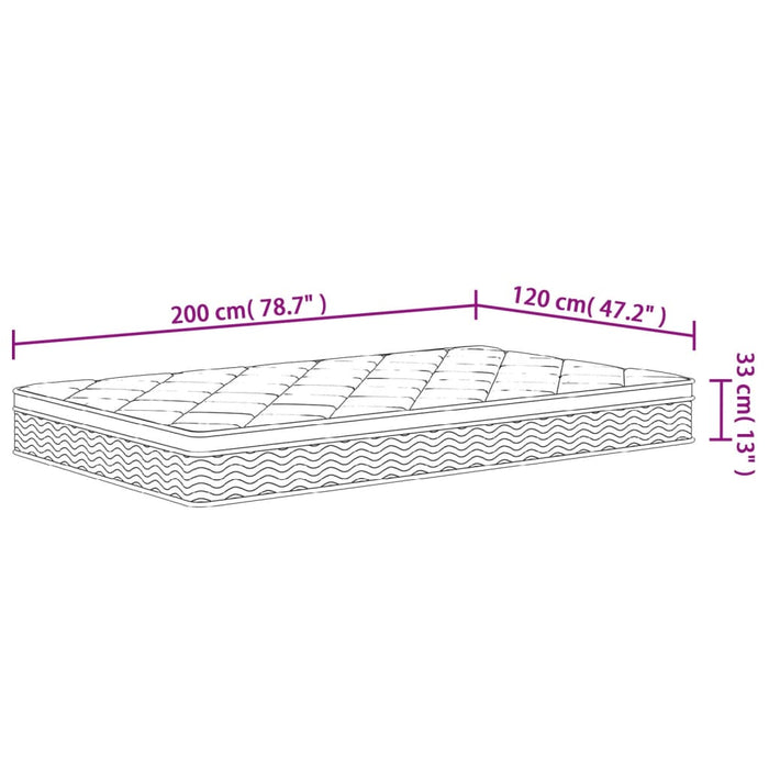 Saltea cu arcuri buzunar, fermitate medie plus, 120x200 cm WALTI