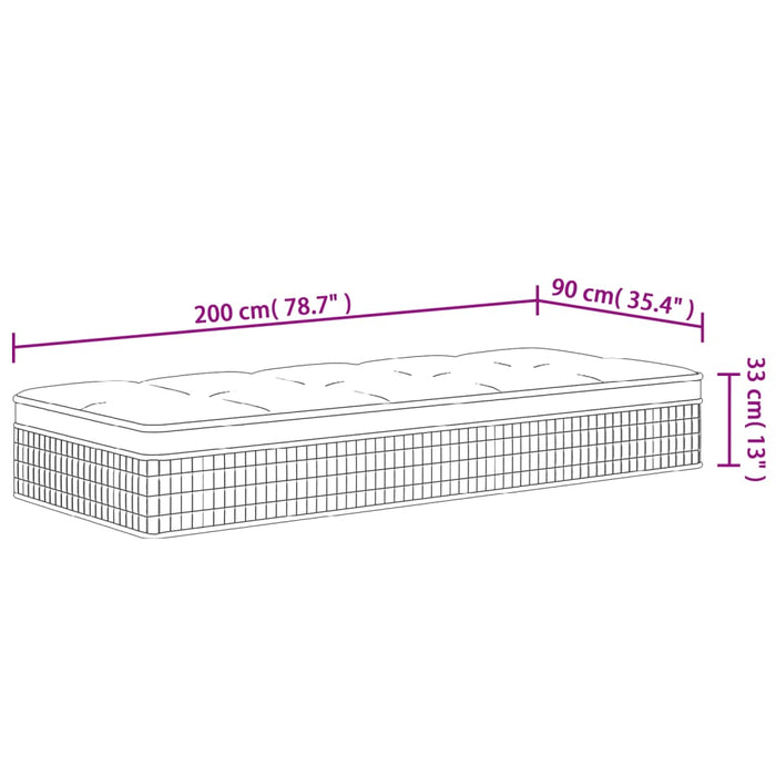 Saltea cu arcuri buzunar, fermitate medie plus, 90x200 cm - WALTI WALTI