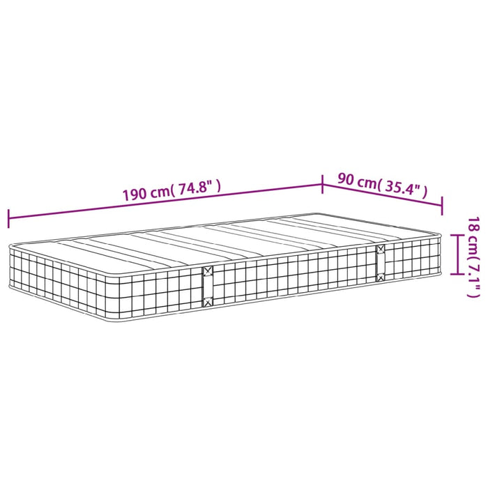 Saltea cu arcuri bonnell Single Size, fermitate medie 90x190 cm - WALTI WALTI