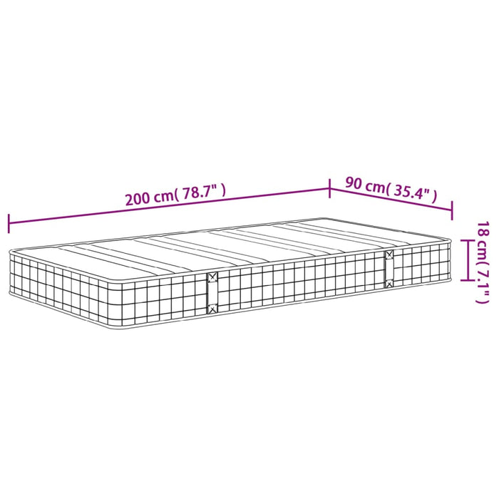 Saltea cu arcuri bonnell, fermitate medie, 90x200 cm - WALTI WALTI